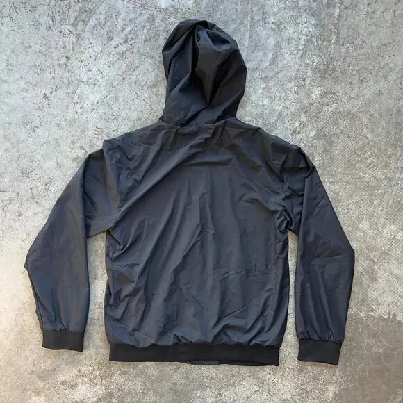 New Balance Windbreaker Jacket Men S Small Black Hooded Full Zip Ripstop Running - Picture 5 of 8